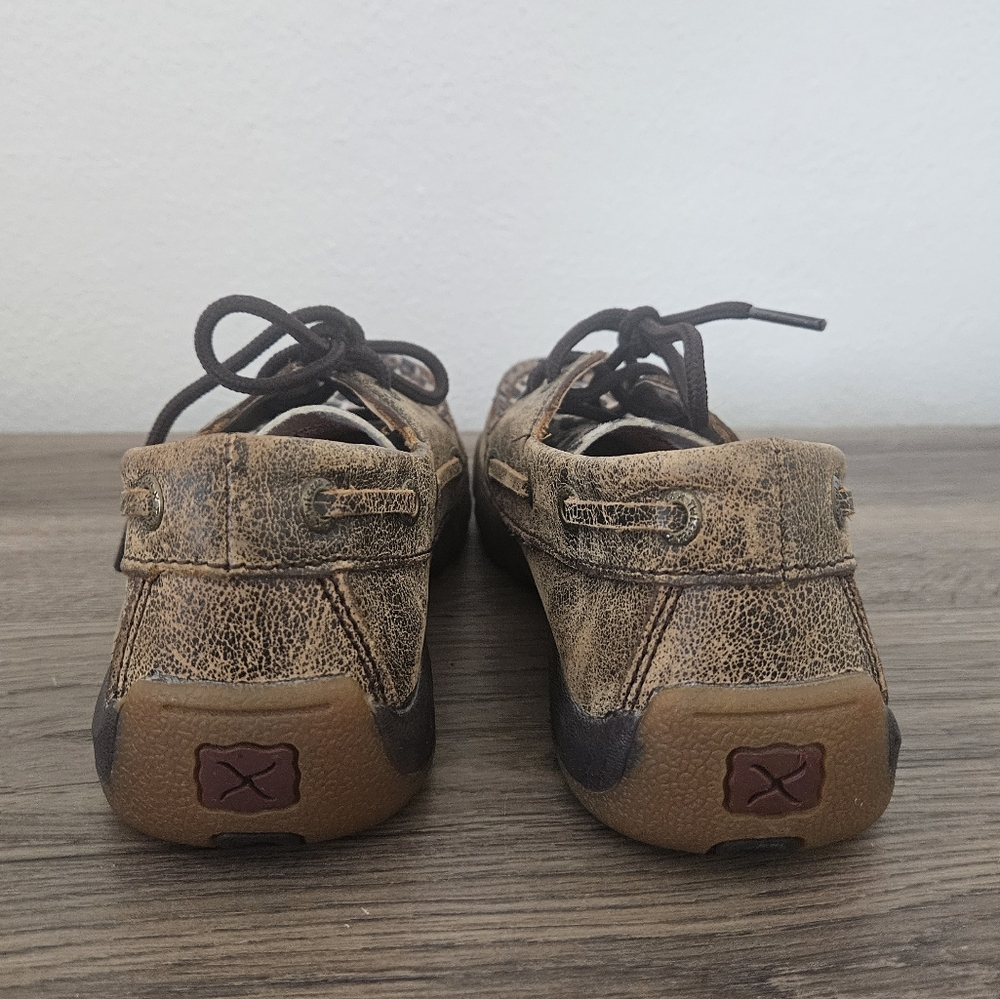 Twisted X boots Kids Leopard Print boat Driving Mocs Shoe size 2.5 - Picture 6 of 9